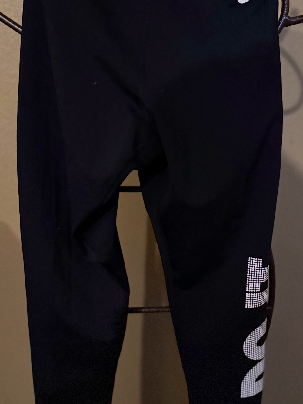 Black Leggings with Side Logo Size M